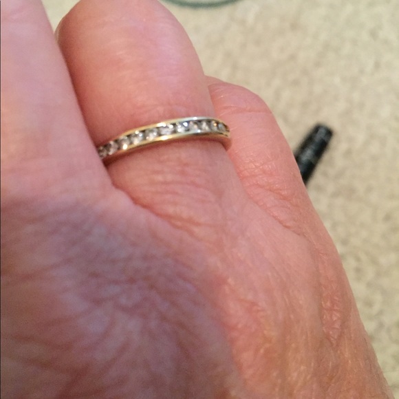 14k diamond channel set eternity band - Picture 8 of 11
